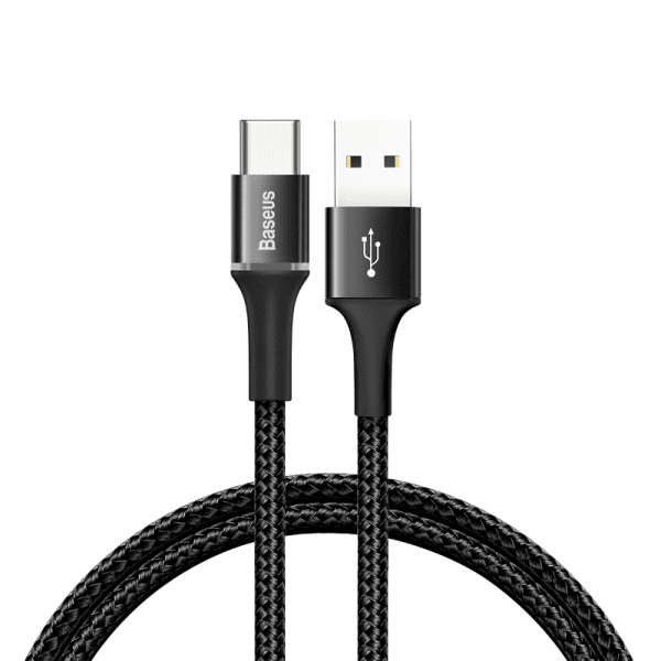 Baseus HALO CATGH-A01 USB-C провод для зарядки QC/ PD / LED / 50 cm черный