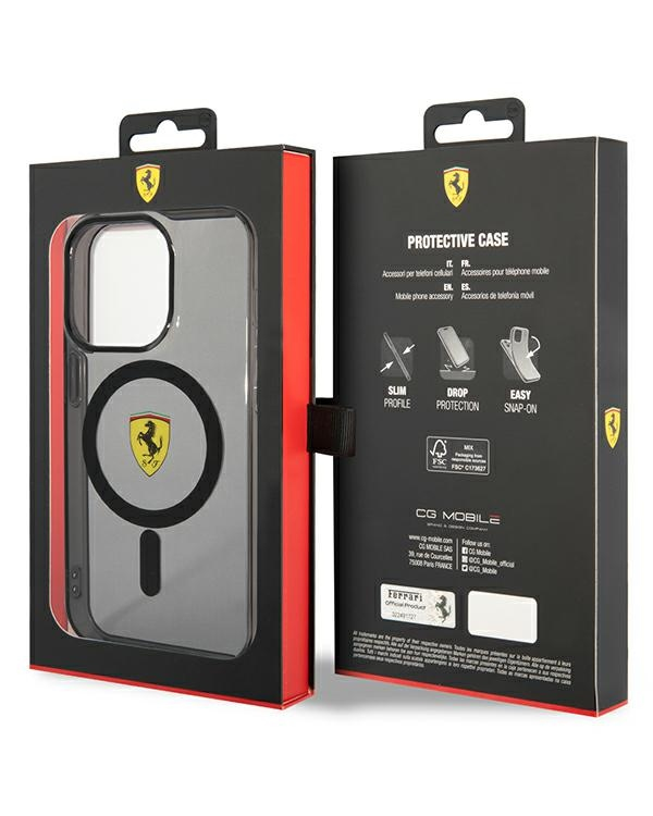 Ferrari FEHMP14XURKK iPhone 14 Pro Max 6.7" czarny|black hardcase Translucent Magsafe