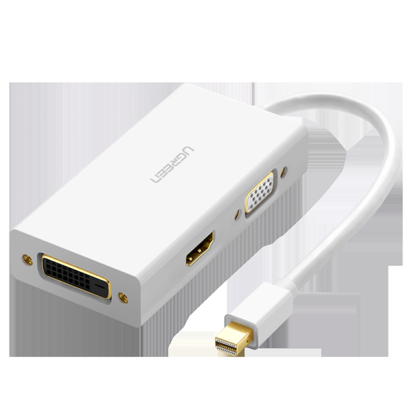 Mini DisplayPort to HDMI/VGA/DVI Adapter UGREEN MD114 (White)