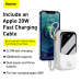 Powerbank Baseus Qpow PRO with cable, 20000mAh, 20W (White)