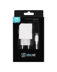 OBAL:ME Настенное зарядное устройство USB-A 10W + кабель USB-A|USB-C 1м белый