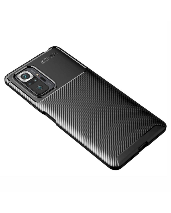 Fusion carbon fiber силиконовый чехол для Xiaomi Redmi Note 10 Pro черный