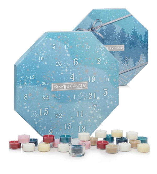 Yankee Candle Bright Lights advent calendar wreath tea light candle 24 x 9,8 g + glass candle holder