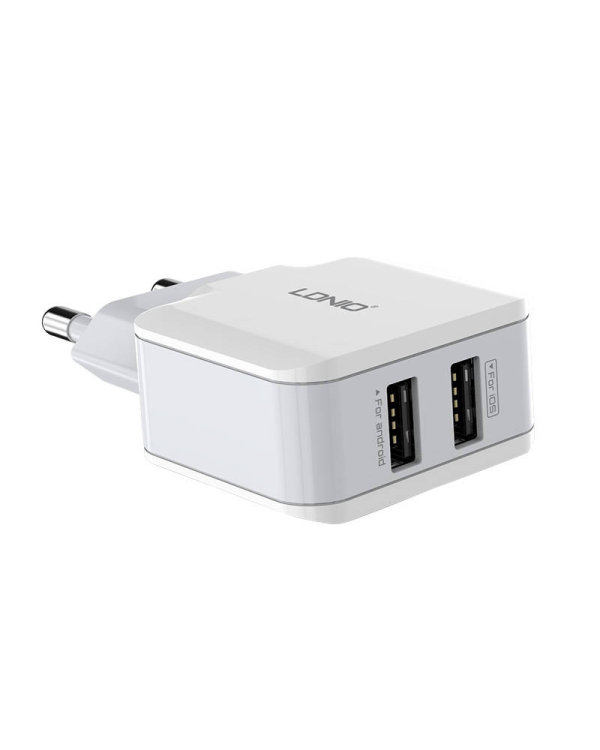 Wall charger LDNIO A2202, 2x USB, 12W (white)