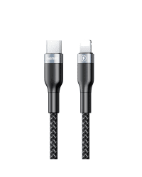 Remax Sury 2 Series Cable Durable Nylon Braided Wire USB Type C - Lightning 18 W Power Delivery 1 m black (RC-009 black)