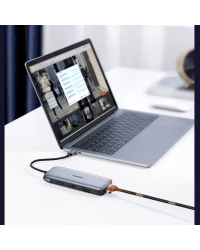 Ugreen multi-functional HUB 9in1 USB Type C - HDMI, DP, VGA, 2 x USB, RJ45 Ethernet, SD | TF card reader, USB Type C PD 100W gray (CM274)