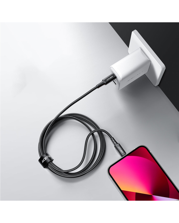 Acefast cable MFI USB Type C - Lightning 1,8m, 30W, 3A black (C4-01 C Black)