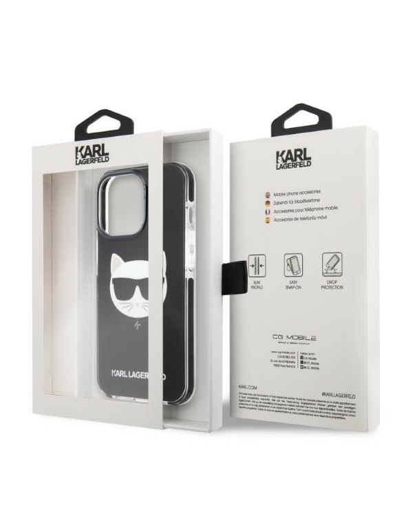 Karl Lagerfeld TPE Choupette Head Case for iPhone 13 Pro Black