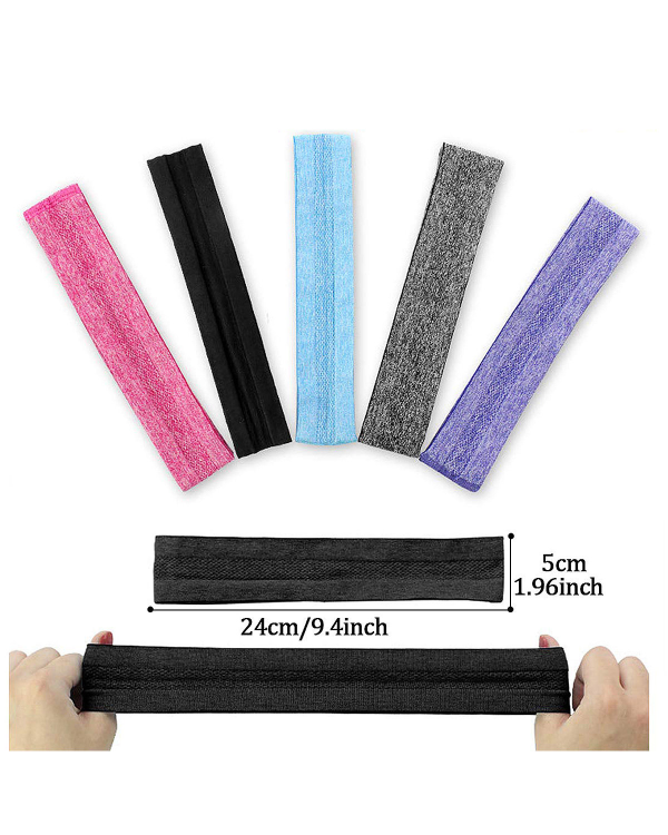 Elastic fabric headband for running fitness black
