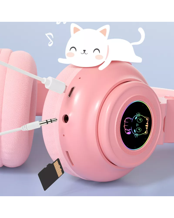 Goodbuy Macaron беспроводные наушники для детей / bluetooth 5.0 розовые