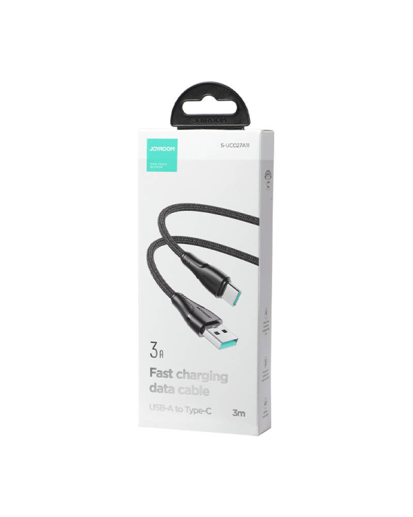 Joyroom USB - USB C 3A cable Surpass Series for fast charging and data transfer 3 m black (S-UC027A11)