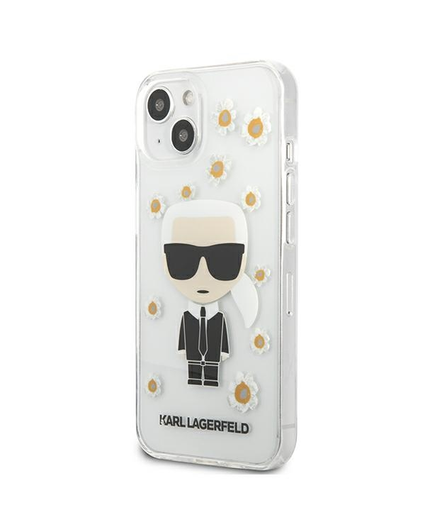 Karl Lagerfeld Ikonik Flower Case for iPhone 13 mini Transparent