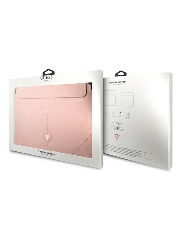 Оригинальный GUESS Laptop Sleeve Saffiano Triangle Logo GUCS16PSATLP 16 дюймов розовый