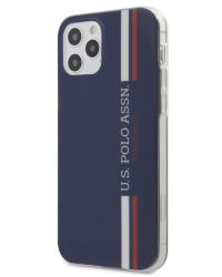 U.S. Polo USHCP12MPCUSSNV Tricolor Vertical Stripes Cover Чехол для Apple iPhone 12 / 12 Pro sinine