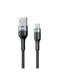 Remax Sury 2 Series Cable Durable Nylon Braided Wire USB - USB Type C 2,1 A 1 m black (RC-064a black)