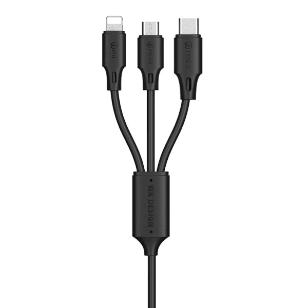 WK Design USB - micro USB / Lightning / USB Typ C Cable 2A 115cm black (WDC-103th black)