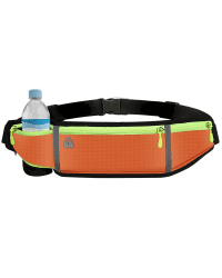 Ultimate reflective stripe Running Belt with headphone outlet 4-pocket Orange