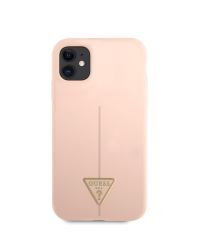 Guess Silicone Line Triangle Case for iPhone 11 Pink