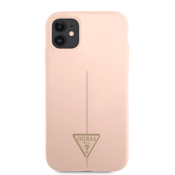 Guess Silicone Line Triangle Case for iPhone 11 Pink