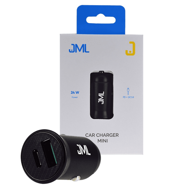 Автомобильное зарядное устройство JML CC-103 Quick Charge 3.0 / PD / USB-C / USB / 3А / 24 Вт черный Автомобильное зарядное устройство JML CC-103 Quick Charge 3.0 / PD / USB-C / USB / 3А / 24 Вт черный