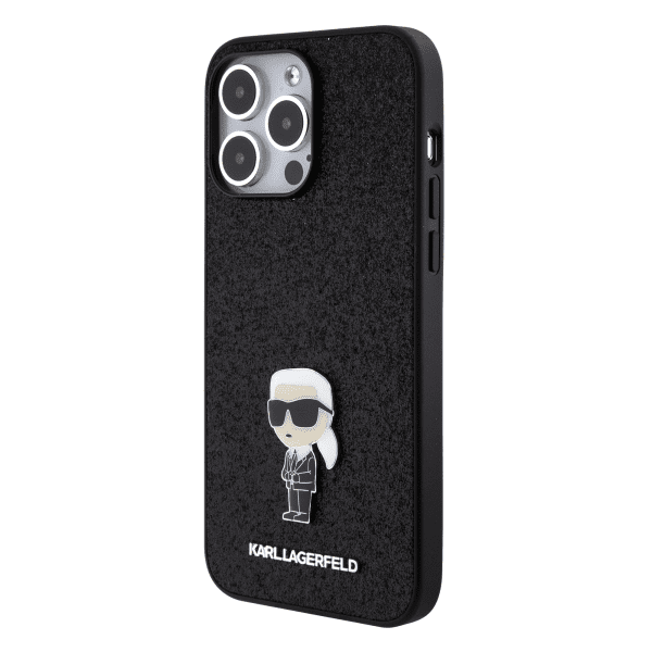 Обложка книги «Karl Lagerfeld Fixed Glitter Metal Ikonik Case for iPhone 15 Pro Max Black»