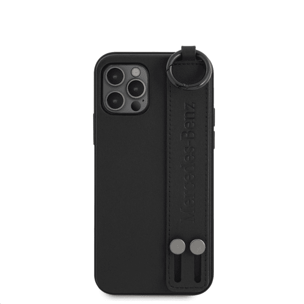 Обложка книги «MEHCP12MLSSBK Mercedes Leather Hand Strap Case for iPhone 12/12 Pro 6.1 Black»