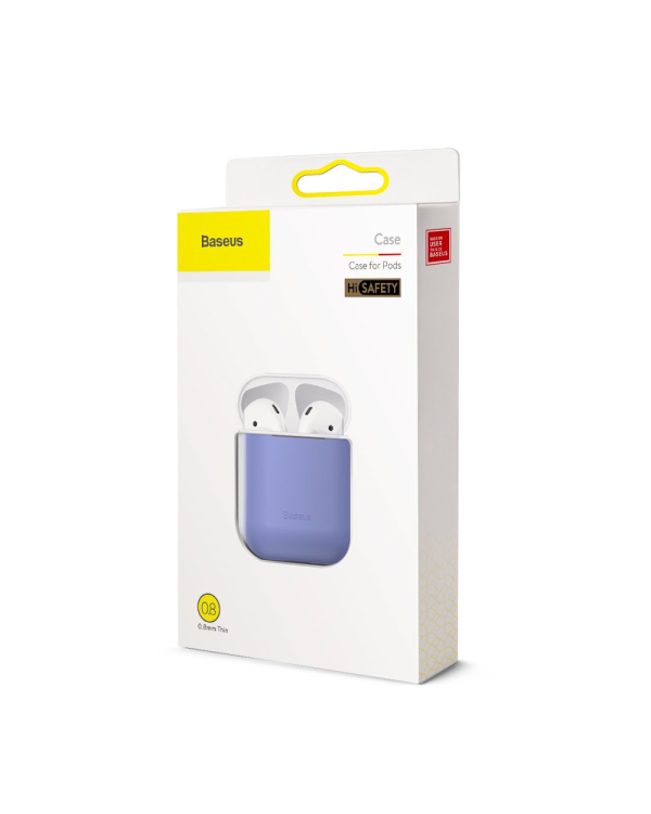 Baseus Ultrathin Series Силиконовый чехол для наушников Apple Airpods 1 / 2 Фиолетовый