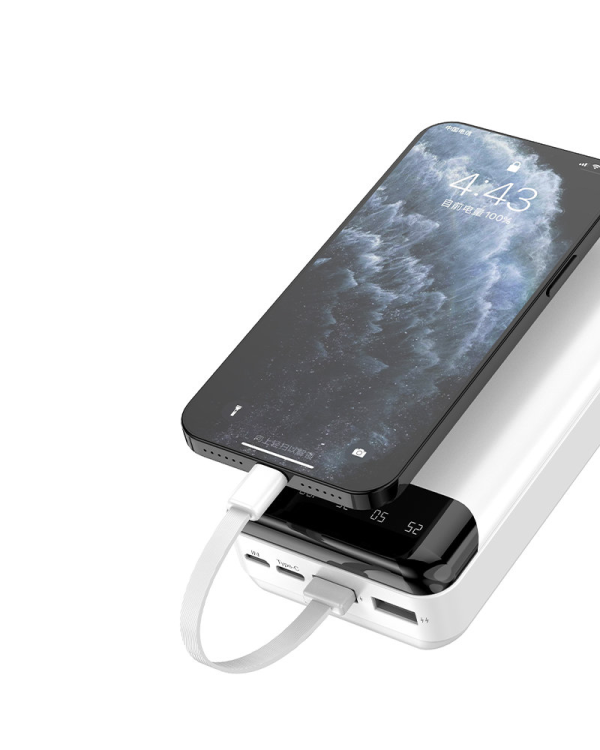 Dudao capacious powerbank with 3 built-in cables 20000mAh USB Type C + micro USB + Lightning black (Dudao K6Pro +)