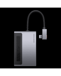 Hub 6in1 Baseus Magic, USB-C to USB 3.0 + HDMI + USB-C PD + Jack 3.5mm + microSD/SD with retractable clip