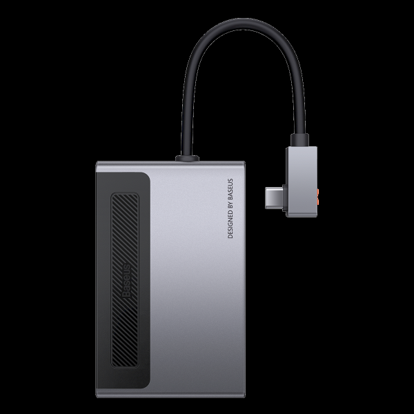 Hub 6in1 Baseus Magic, USB-C to USB 3.0 + HDMI + USB-C PD + Jack 3.5mm + microSD/SD with retractable clip
