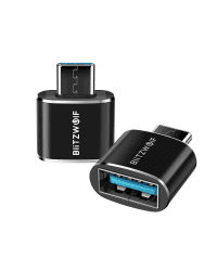 Blitzwolf BW-A4 USB to USB-C, Adapter OTG (Black)