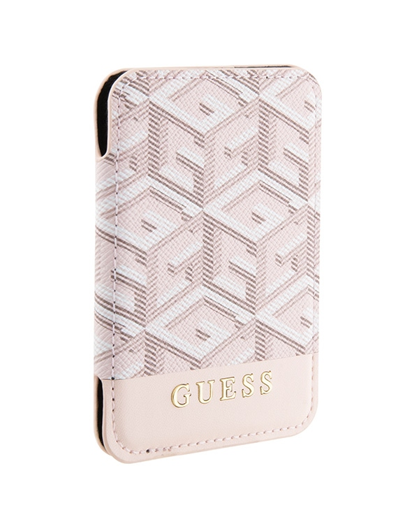 Guess Wallet Card Slot GUWMSHGCFSEP MagSafe GCube stripe różowy|pink