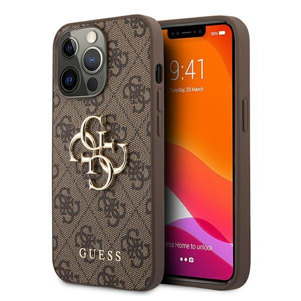 Guess GUHCP13L4GGMBR iPhone 13 Pro hardcase 4G Big Metal Logo коричневый