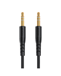 Mini jack 3.5mm AUX cable Vipfan L04 1m, gold plated (black)