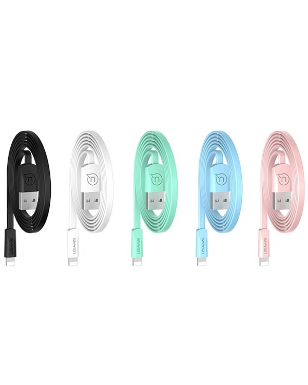 USAMS Kabel płaski U2 Lightning 1,2m biały|white SJ199IP02 iPhone 5|6|7|8|X (US-SJ199)