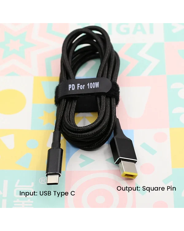 Кабель для зарядки ноутбука Fusion USB-C для Lenovo SquarePin | 18,5 В-20 В | 100 Вт | 1,8m