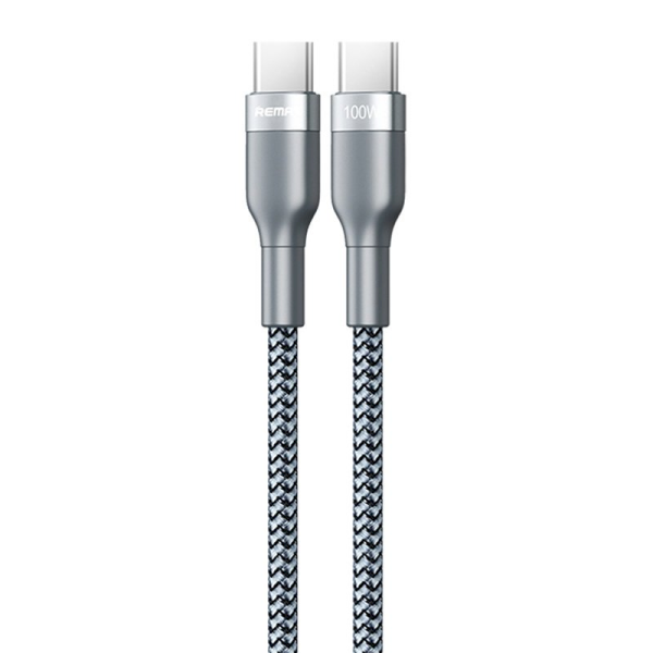 REMAX Sury 2 Nylon Braided Wire USB Typ C PD Power Delivery 2.0 100W 20V 5A 1m silver (RC-174c)