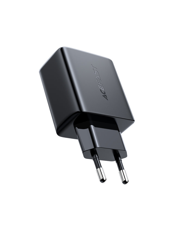 Acefast wall charger USB Type C | USB 32W, PPS, PD, QC 3.0, AFC, FCP black (A5 black)