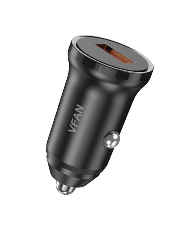 Car charger Vipfan C02, USB, 18W, Quick Charge 3.0 (black)