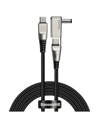 Baseus 2in1 USB - USB Typ C data charging cable / 5,5 mm x 2,5 mm DC Adapter laptop plug 2 m 100 W 5 A black (CA1T2-A01)