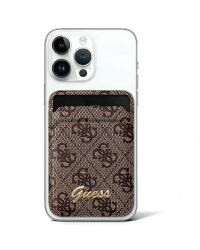 Guess Wallet Card Slot Stand GUWMSHG4SHW brązowy|brown MagSafe 4G Classic Logo