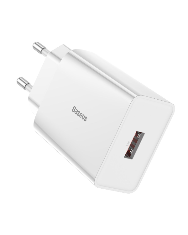 Baseus Speed Mini CCFS-W02 Сетевое зарядное устройство USB / 18W / 3A / Quick Charge 3.0 / Белое
