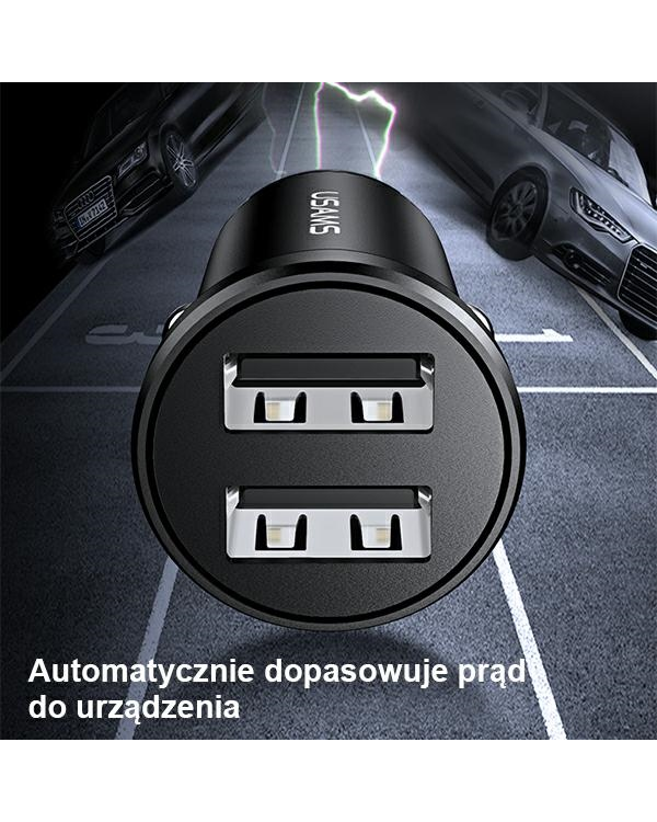 Дополнительное изображение книги «USAMS Ład. sam. 2xUSB 2,4A Mini czarny|black CC114TC01 (US-CC114)»