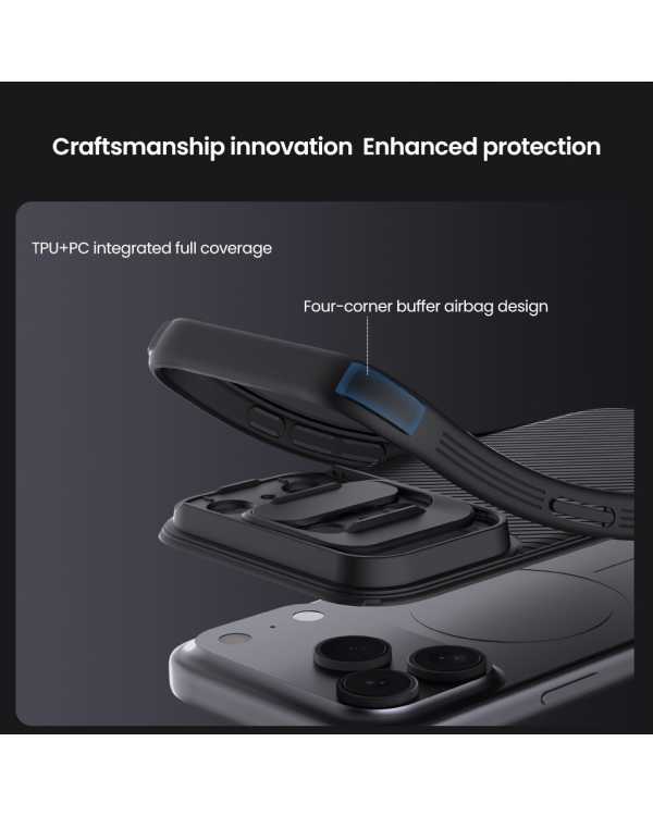 Магнитный жесткий чехол Nillkin CamShield PRO для Apple iPhone 17 Pro | черный