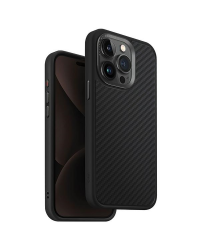 UNIQ etui Keva iPhone 15 Pro Max 6.7" Magclick Charging czarny|carbon black