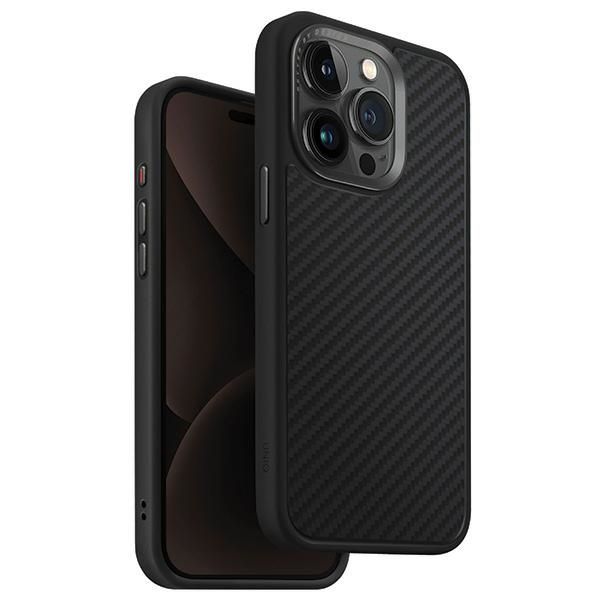 Обложка книги «UNIQ etui Keva iPhone 15 Pro Max 6.7" Magclick Charging czarny|carbon black»