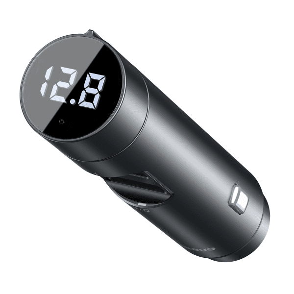 Baseus Energy Column FM Transmiter Bluetooth 5.0 car charger 2x USB 3.1A QC3.0 gray (CDNL000014)