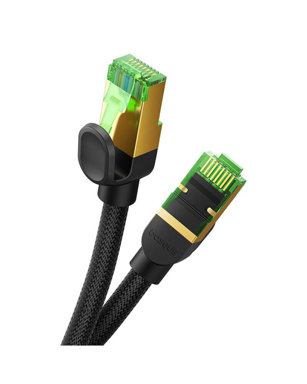 Сетевой кабель в оплетке cat.8 Baseus Ethernet RJ45, 40 Гбит|с, 1,5 м (черный)