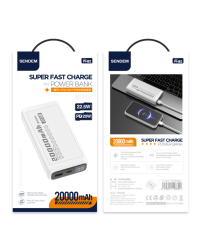 SENDEM PH82 powerbank 20000 mAh | 2.4A | LED | белый
