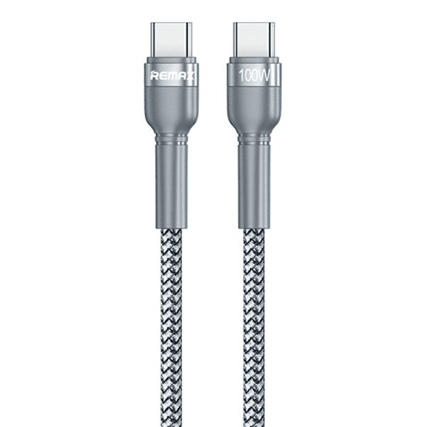 REMAX Jany Series Nylon Braided Wire USB Typ C PD Power Delivery 2.0 100W 20V 5A 1m silver (RC-172)